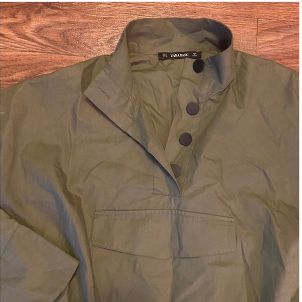 Zara Basic Army Green Tunic Sz Large - image 3